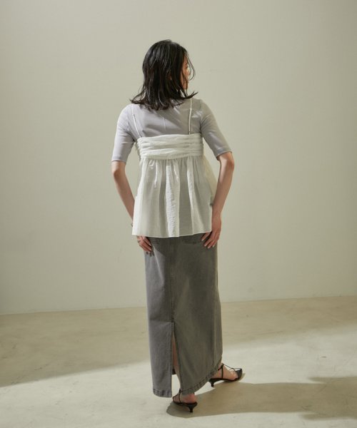 オーガニックコットンタックギャザーキャミソール【アンサンブル対応】 キャミソール・ベアトップ K1667326054(12870円)