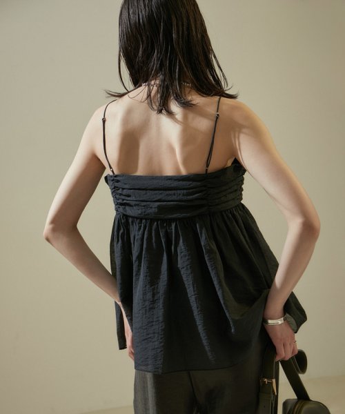 オーガニックコットンタックギャザーキャミソール【アンサンブル対応】 キャミソール・ベアトップ K1667326054(12870円)