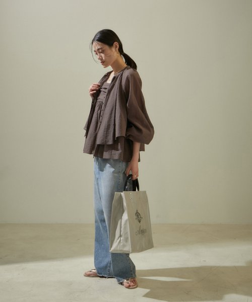 オーガニックコットンタックギャザーキャミソール【アンサンブル対応】 キャミソール・ベアトップ K1667326054(12870円)