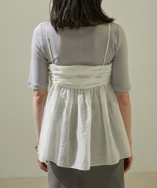 オーガニックコットンタックギャザーキャミソール【アンサンブル対応】 キャミソール・ベアトップ K1667326054(12870円)