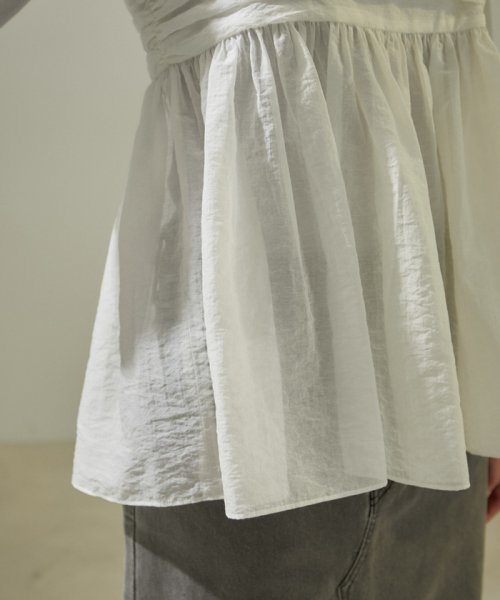 オーガニックコットンタックギャザーキャミソール【アンサンブル対応】 キャミソール・ベアトップ K1667326054(12870円)