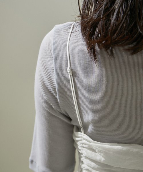 オーガニックコットンタックギャザーキャミソール【アンサンブル対応】 キャミソール・ベアトップ K1667326054(12870円)