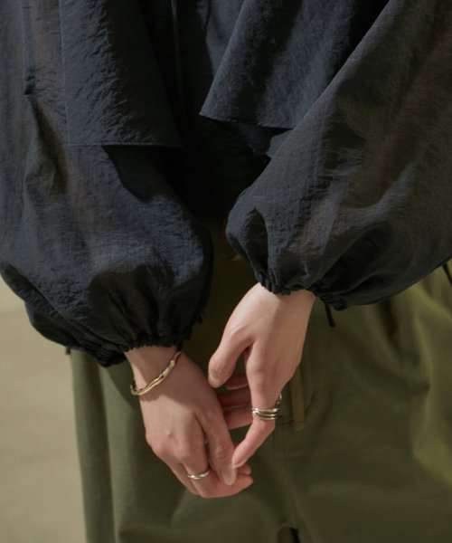 オーガニックコットンシアーギャザーフレアブラウス【アンサンブル対応】 アンサンブル対応 JSB1353159138(10450円)