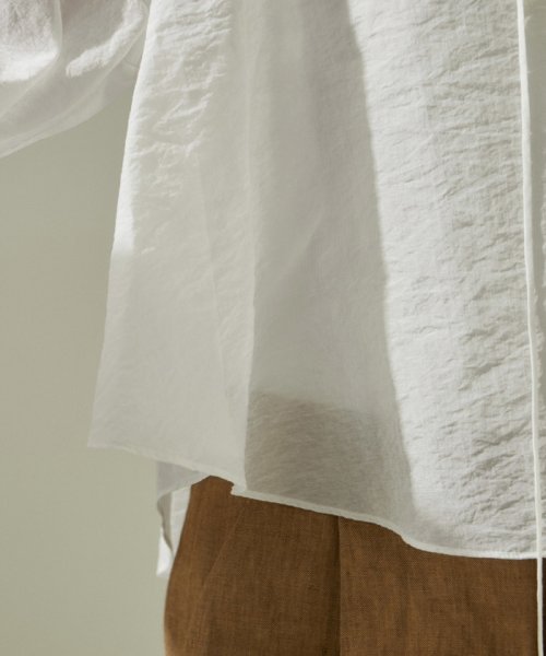 オーガニックコットンシアーギャザーフレアブラウス【アンサンブル対応】 アンサンブル対応 JSB1353159138(10450円)