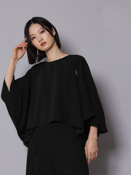 レースドッキングケープブラウス 