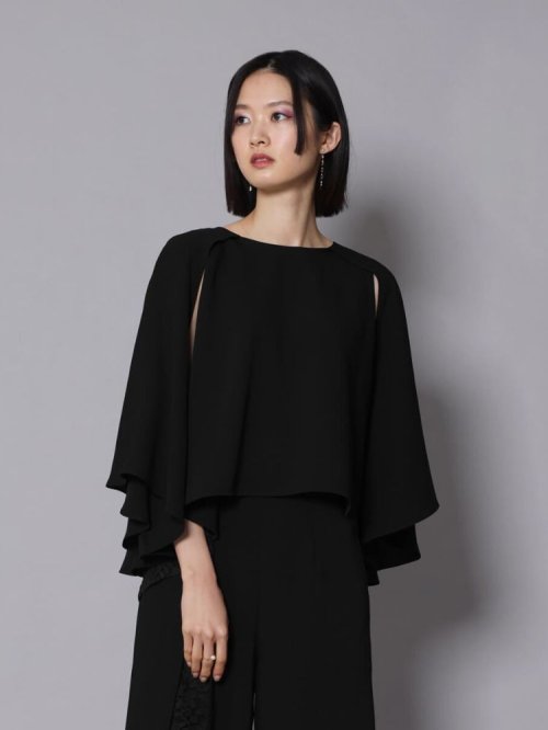 レースドッキングケープブラウス 