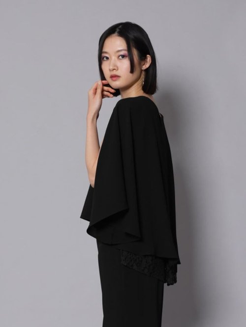 レースドッキングケープブラウス 