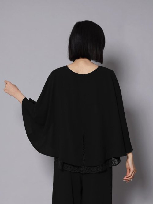 レースドッキングケープブラウス 