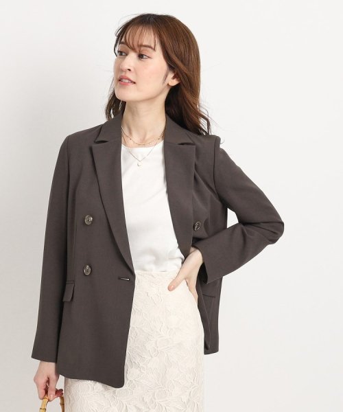 【洗える／日本製／裏地無し／シワになりにくい／ソフトな風合い】オンオフ使えるダブルジャケット 
