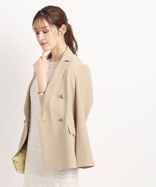 【洗える／日本製／裏地無し／シワになりにくい／ソフトな風合い】オンオフ使えるダブルジャケット 