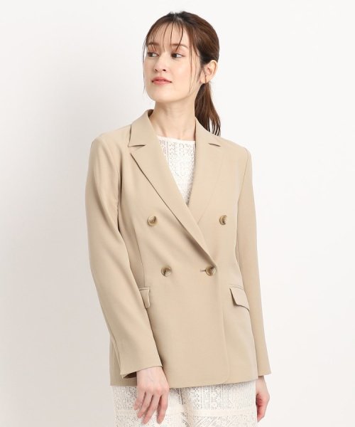 【洗える／日本製／裏地無し／シワになりにくい／ソフトな風合い】オンオフ使えるダブルジャケット 