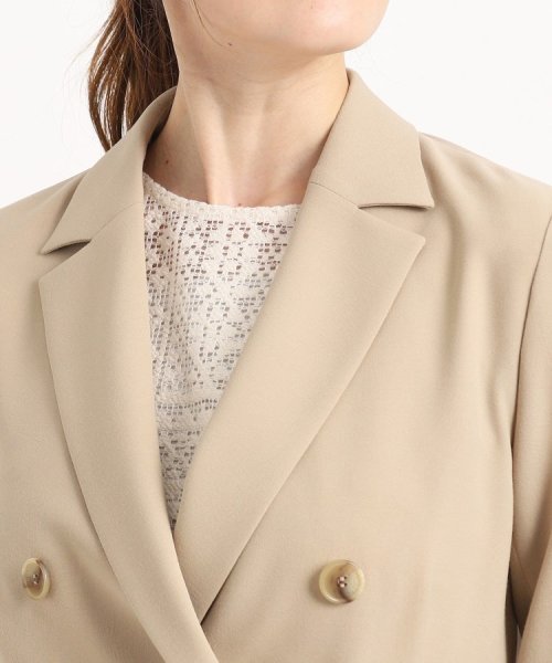 【洗える／日本製／裏地無し／シワになりにくい／ソフトな風合い】オンオフ使えるダブルジャケット 