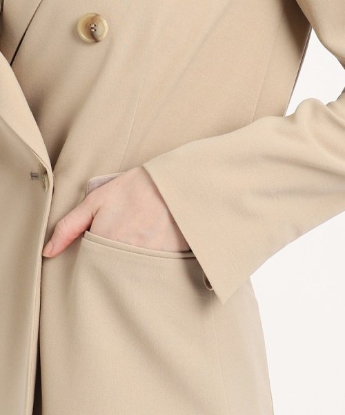 【洗える／日本製／裏地無し／シワになりにくい／ソフトな風合い】オンオフ使えるダブルジャケット 