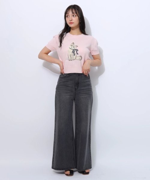 Mimicatパフスリーブニットトップス 予めご了承ください