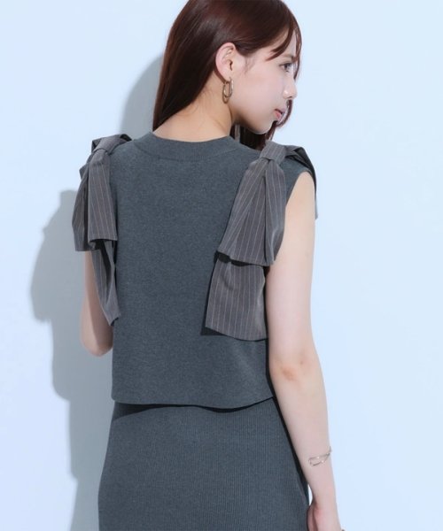 ショルダーリボンニット 予めご了承ください