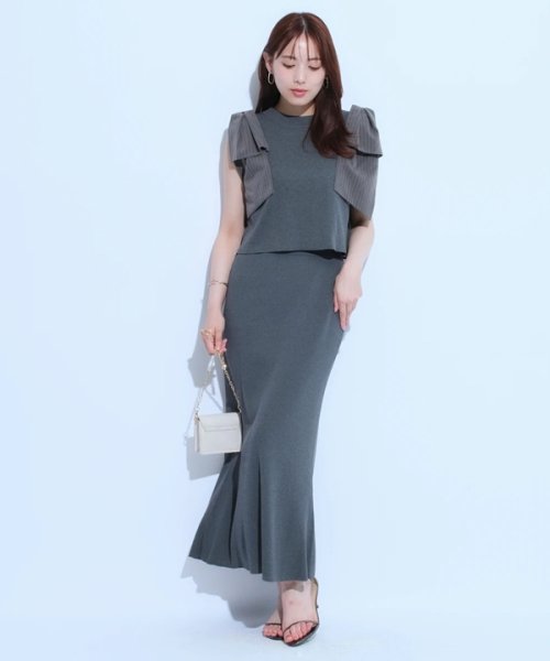 ショルダーリボンニット 予めご了承ください