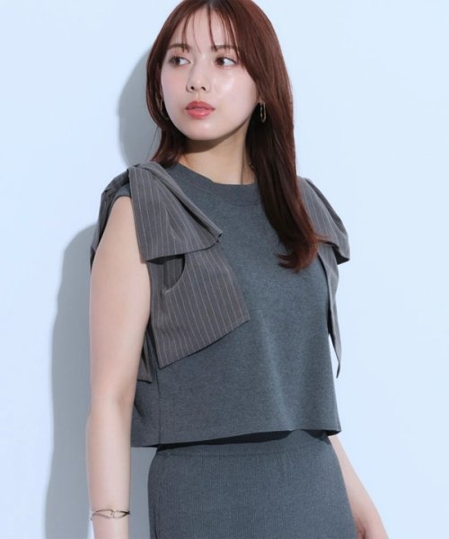 ショルダーリボンニット 予めご了承ください