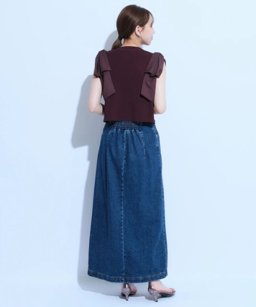 ショルダーリボンニット 予めご了承ください