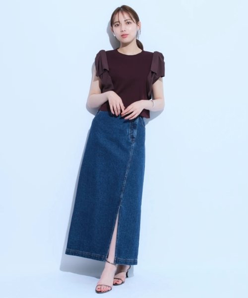 ショルダーリボンニット 予めご了承ください