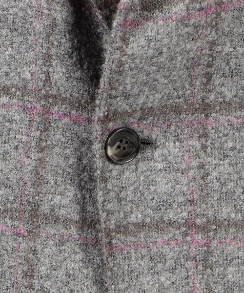 GABO アルパカウールナイロン ブークレ シングルブレステッド2Bジャケット 