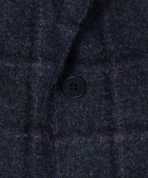 GABO アルパカウールナイロン ブークレ シングルブレステッド2Bジャケット 