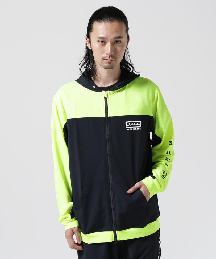 ムータマリン　ストレッチナイロンパーカー　メッシュ切替　22AW　ブラック　L muta MARINE/ムータ マリン/切り替えラッシュパーカー U85831409