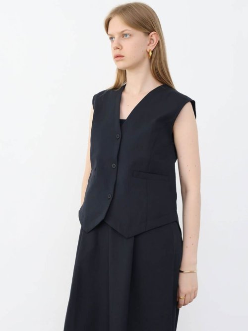 フロントボタンショートベスト 