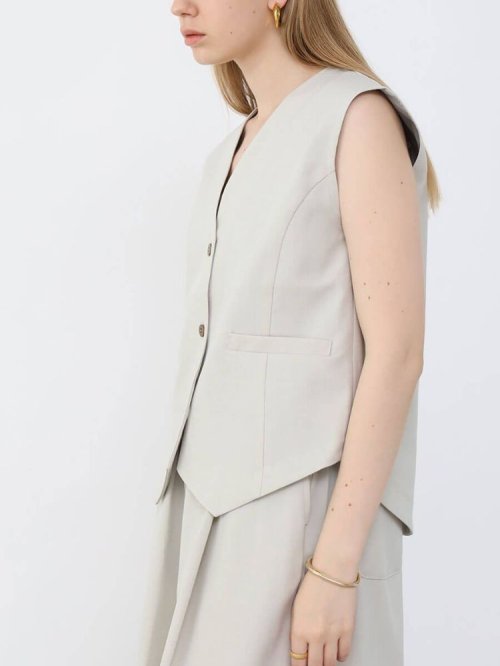 フロントボタンショートベスト 