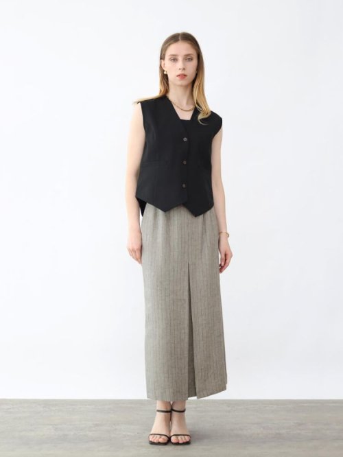 フロントボタンショートベスト 