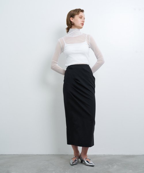 ウールトロピカルドレープタイトスカート 