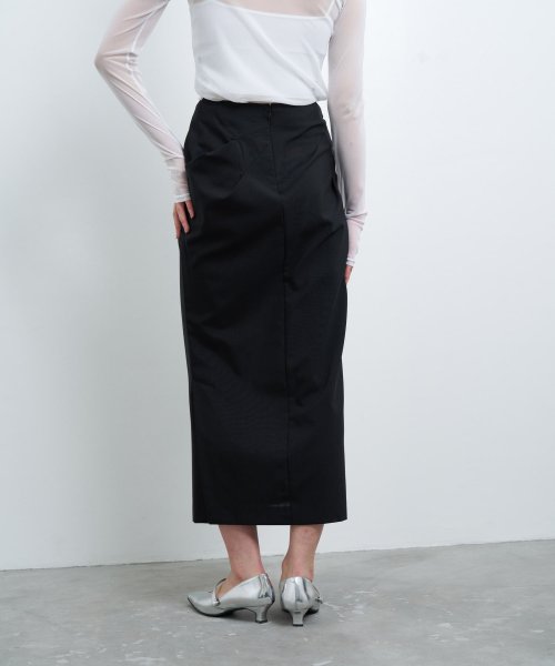 ウールトロピカルドレープタイトスカート 