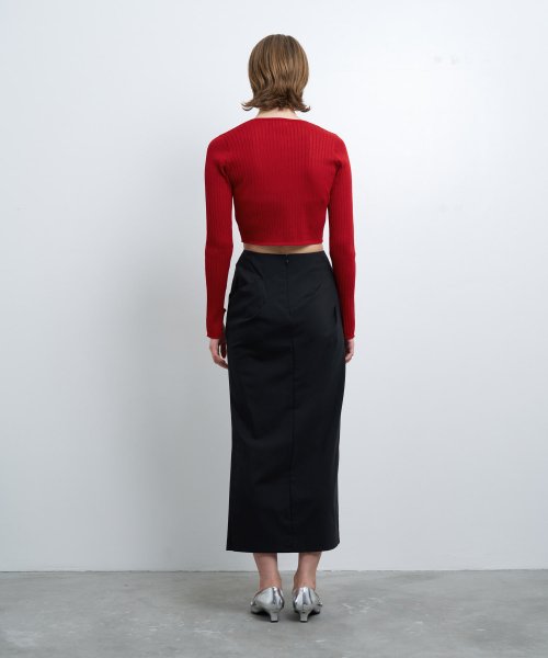 ウールトロピカルドレープタイトスカート 