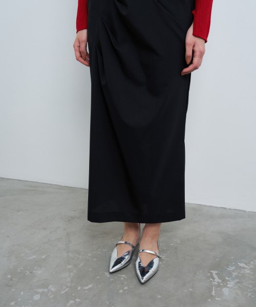 ウールトロピカルドレープタイトスカート 