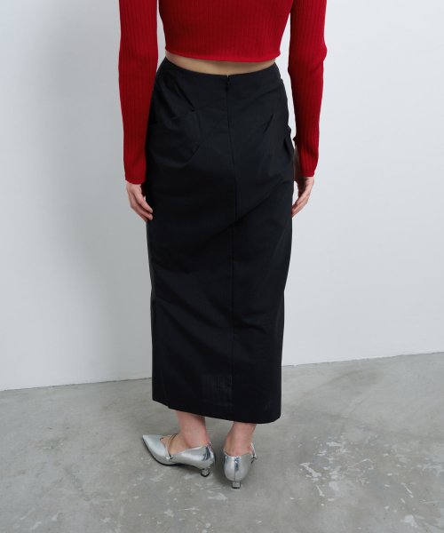ウールトロピカルドレープタイトスカート 