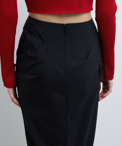 ウールトロピカルドレープタイトスカート 