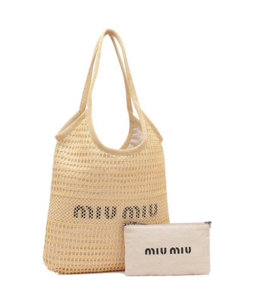 ミュウミュウ トートバッグ ウーブンファブリックリネンバッグ ベージュ レディース MIU MIU 5BG231 2DO5 F0018 OZO MIU ミュウミュウ トートバッグ ウーブンファブリックリネンバッグ ベージュ レディース 5BG231 2DO5 F0018