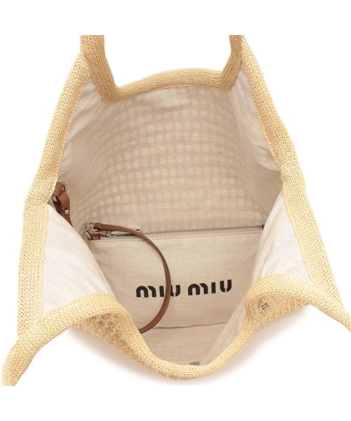 ミュウミュウ トートバッグ ウーブンファブリックリネンバッグ ベージュ レディース MIU MIU 5BG231 2DO5 F0018 OZO MIU ミュウミュウ トートバッグ ウーブンファブリックリネンバッグ ベージュ レディース 5BG231 2DO5 F0018