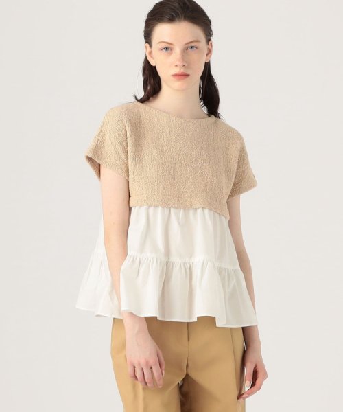 【WEB先行予約】バルキーヤーンジャージーコンビ ティアードプルオーバー 