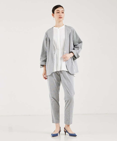 ウェストタックブラウス ノーリーズ/配色ギャザー袖リボンブラウス WSO1206390340 (9295円)