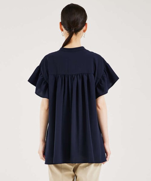 ウェストタックブラウス ノーリーズ/配色ギャザー袖リボンブラウス WSO1206390340 (9295円)