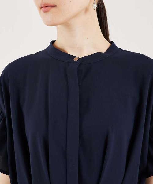 ウェストタックブラウス ノーリーズ/配色ギャザー袖リボンブラウス WSO1206390340 (9295円)