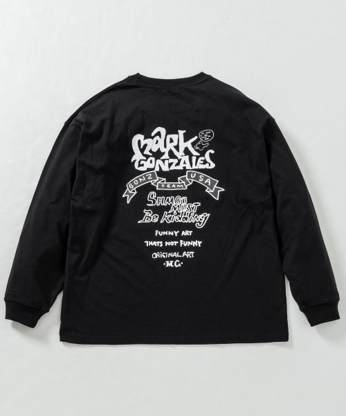 Mark Gonzales(Mark Gonzales)/MARK GONZALES ARTWORK COLLECTION(マーク ゴンザレス)バックプリントロングTシャツ/4type/4colors/img40