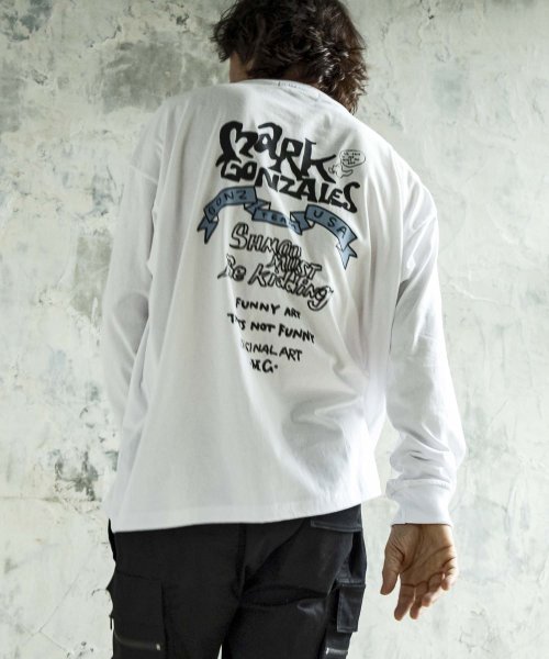 Mark Gonzales(Mark Gonzales)/MARK GONZALES ARTWORK COLLECTION(マーク ゴンザレス)バックプリントロングTシャツ/4type/4colors/img46