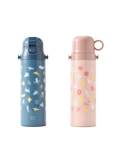 BRUNO ブルーノ 水筒 ステンレスボトル キッズ 570ml 580ml 肩掛け 保温 保冷 ワンタッチ ダイレクト 直飲み コンパクトプッシュ コップ付 人気・おすすめ｜使いやすい・旅行におすすめ 品質保証 全国発送 在庫限り
