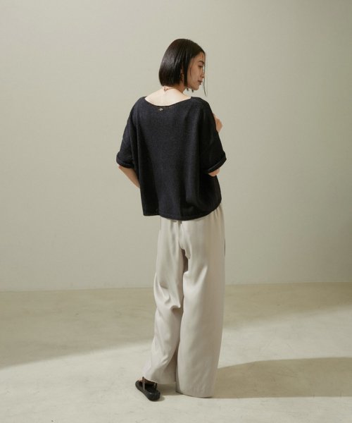 ペーパーヤーンハーフスリーブプルオーバー【吸水速乾・洗える】 吸水速乾