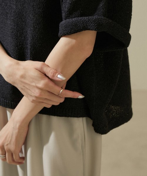 ペーパーヤーンハーフスリーブプルオーバー【吸水速乾・洗える】 吸水速乾