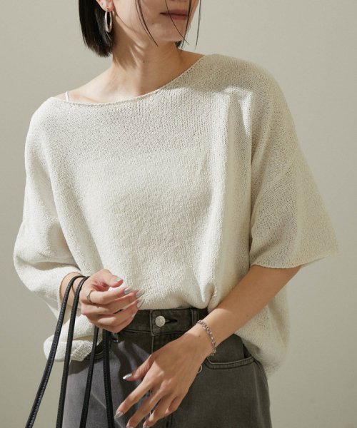 ペーパーヤーンハーフスリーブプルオーバー【吸水速乾・洗える】 吸水速乾