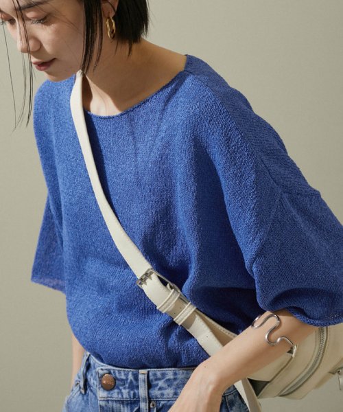 ペーパーヤーンハーフスリーブプルオーバー【吸水速乾・洗える】 吸水速乾