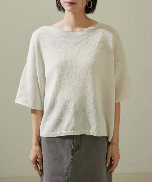 ペーパーヤーンハーフスリーブプルオーバー【吸水速乾・洗える】 吸水速乾