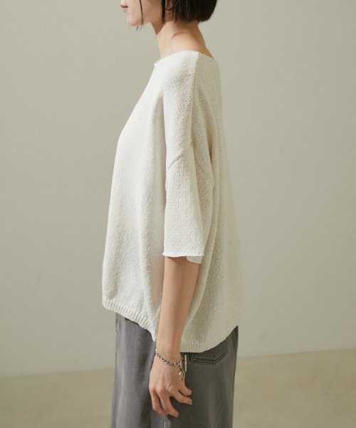 ペーパーヤーンハーフスリーブプルオーバー【吸水速乾・洗える】 吸水速乾